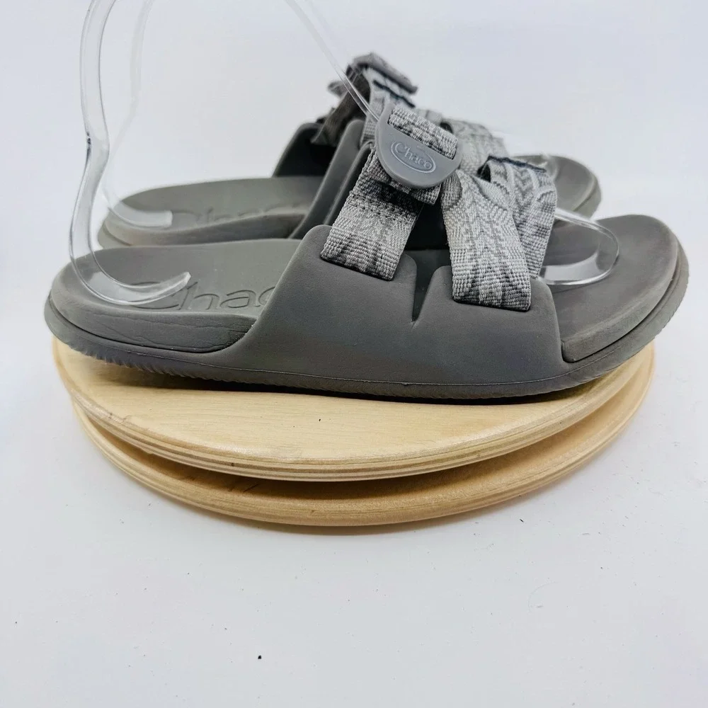 Chaco Chillos Slide Sandals Womens 7 Gray Lightweight Comfort Recovery Shoes